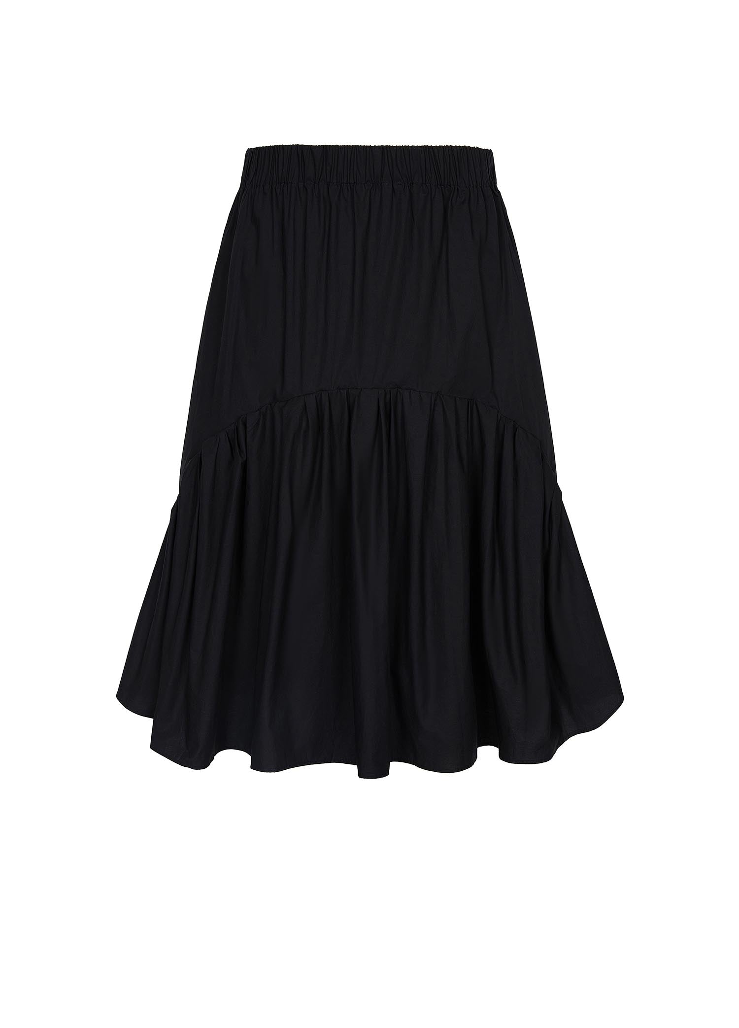 Skirt / JNBY Solid A-Line Midi Skirt (100% Cotton) Black