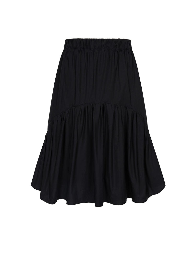 Skirt / JNBY Solid A-Line Midi Skirt (100% Cotton) Black