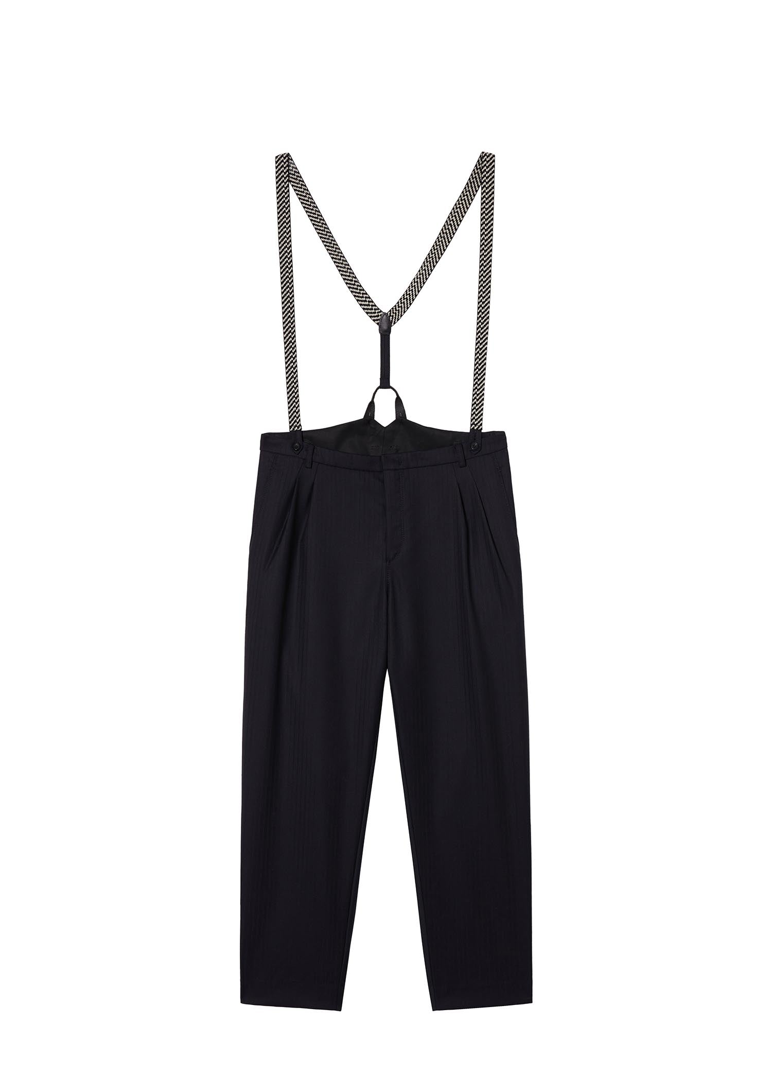 Pants / JNBY Retro Style Cropped Bib Pants Black
