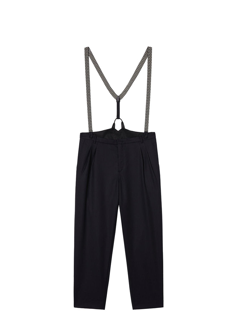 Pants / JNBY Retro Style Cropped Bib Pants Black