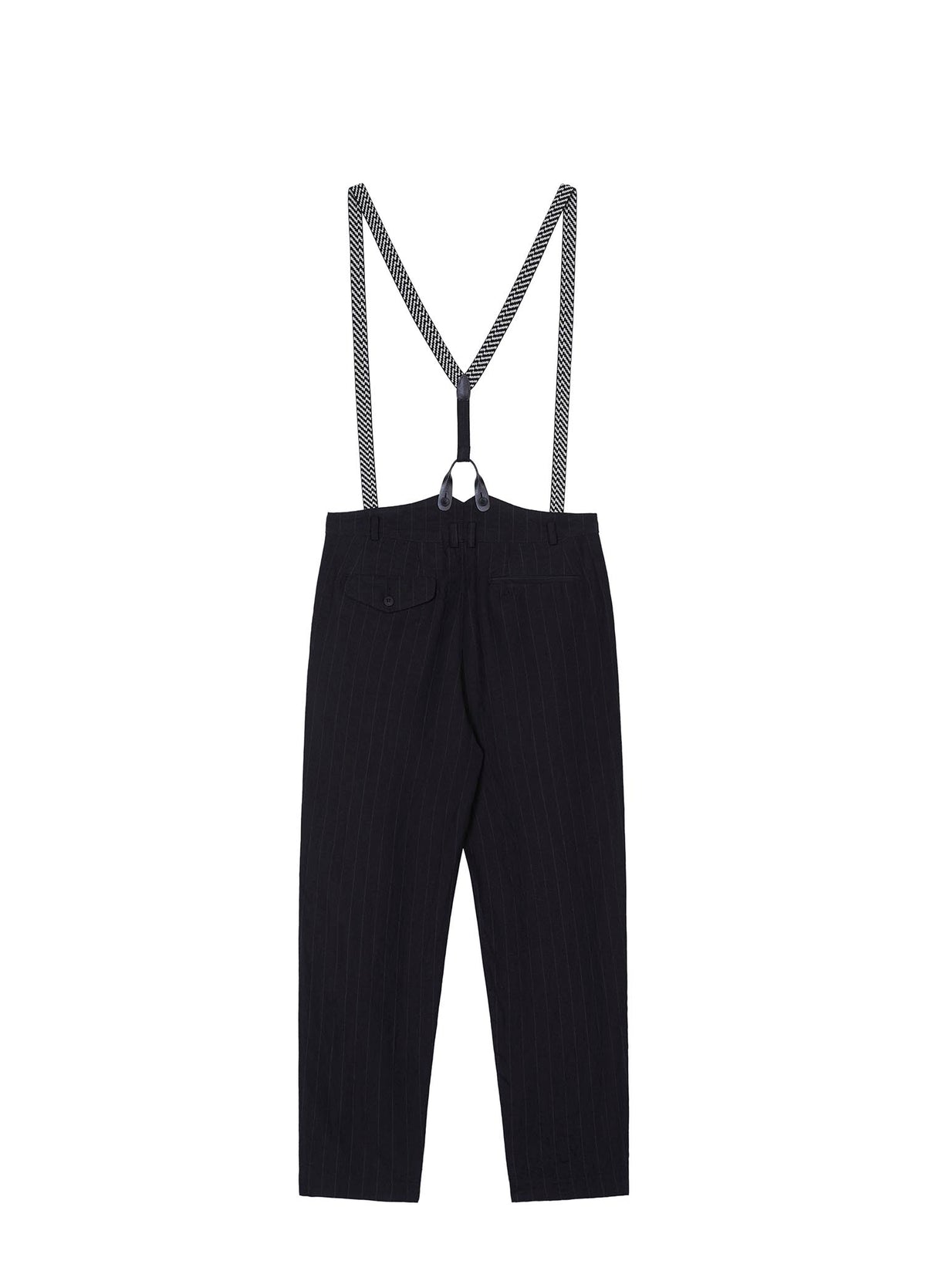 Pants / JNBY Linen Stripped Cropped Pants Black