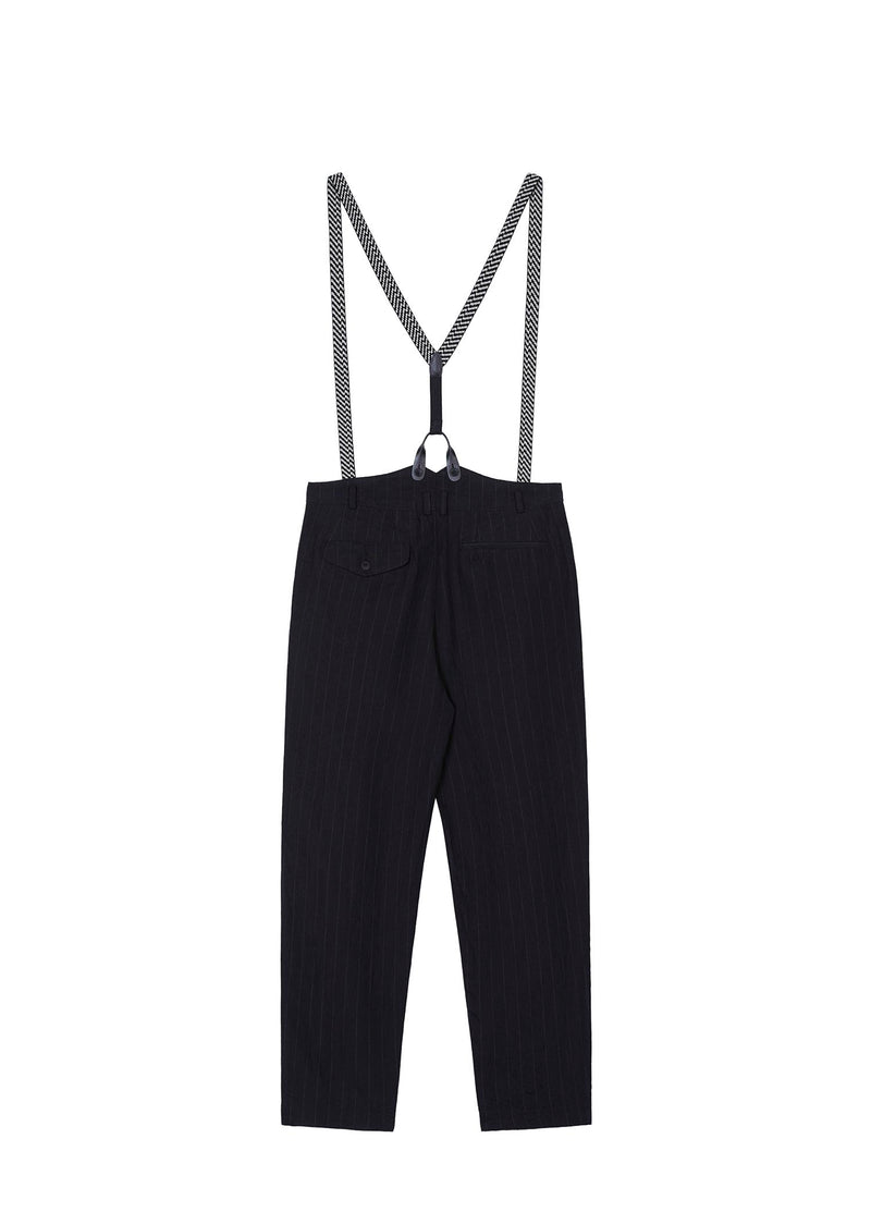 Pants / JNBY Linen Stripped Cropped Pants Black