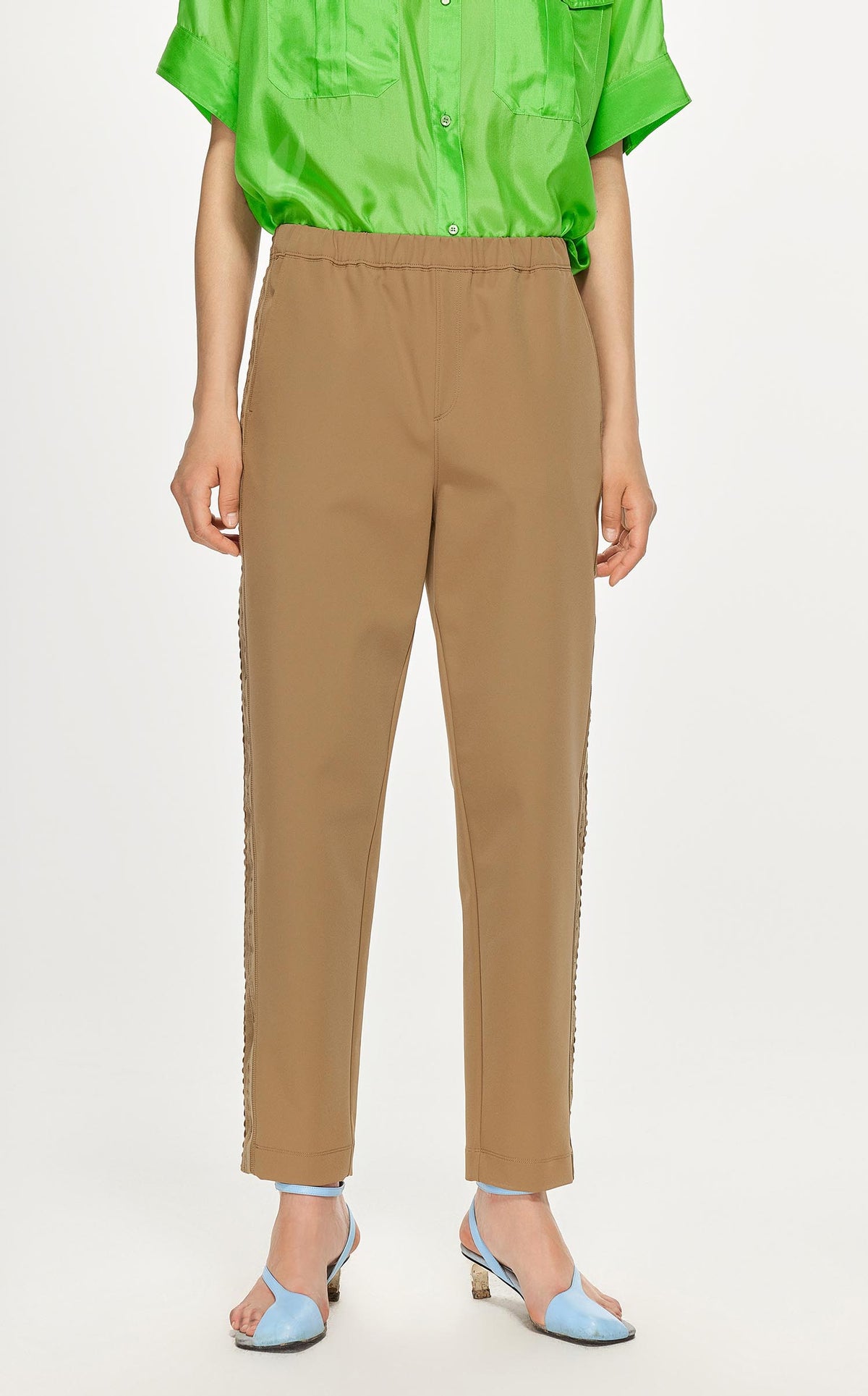 Pants / JNBY Elastic Waist Ankle Trousers Khaki