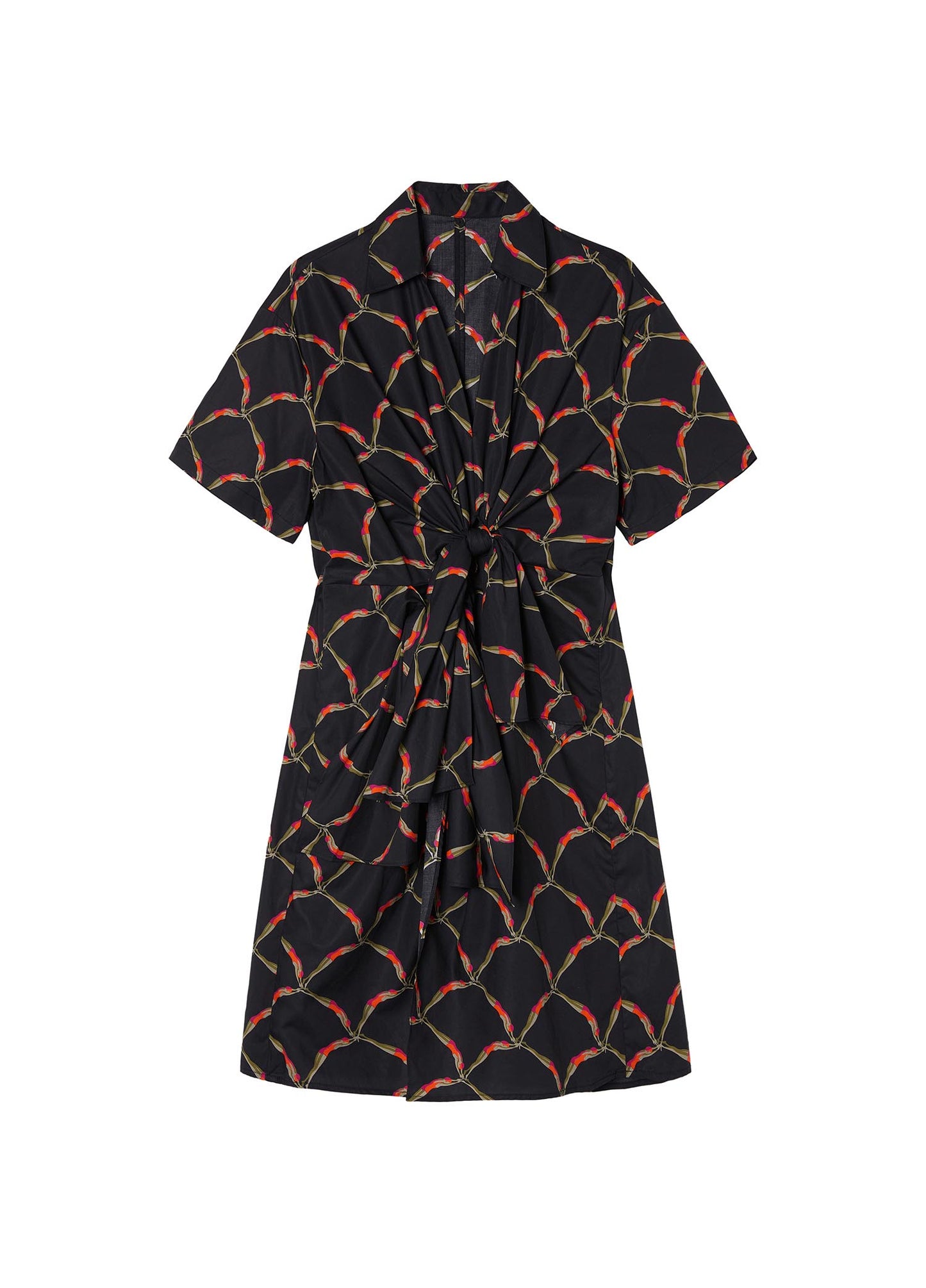 Dresses / JNBY Full Print Short Sleeve Dress (100% Cotton) Black