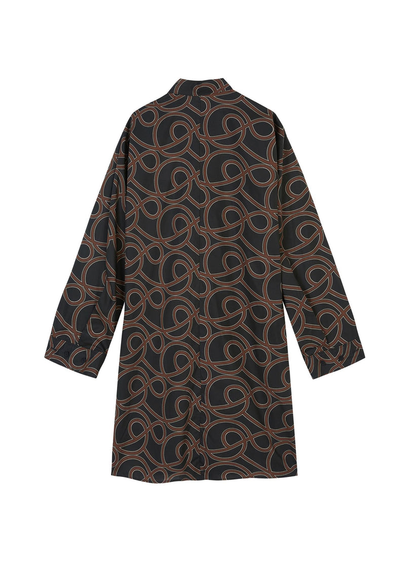 Dresses / JNBY Loose Fit Striped Printing Long-Sleeved Dress (100% Cotton)