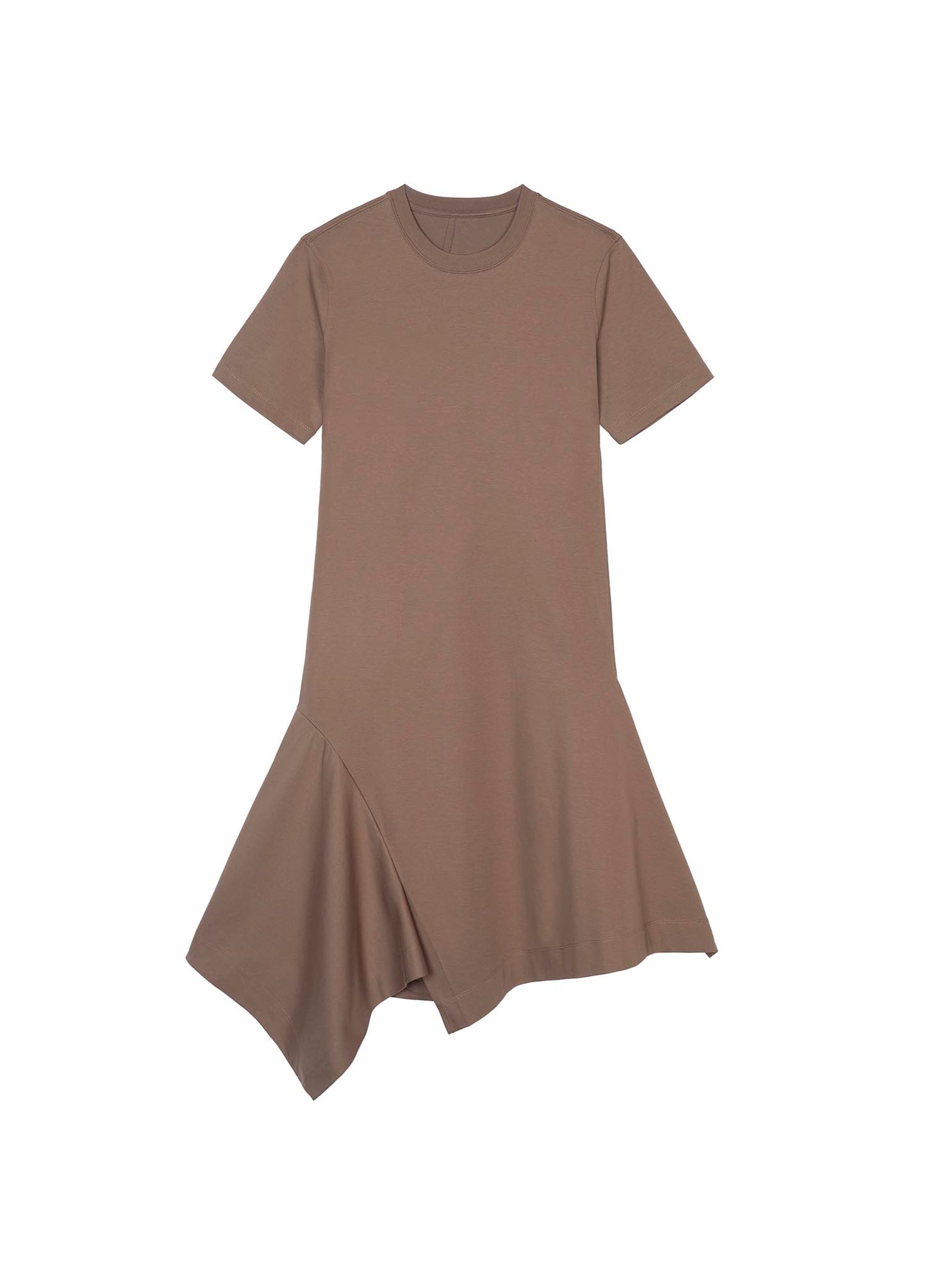 Dresses / JNBY Solid Asymmetric Short Sleeve Dress Brown