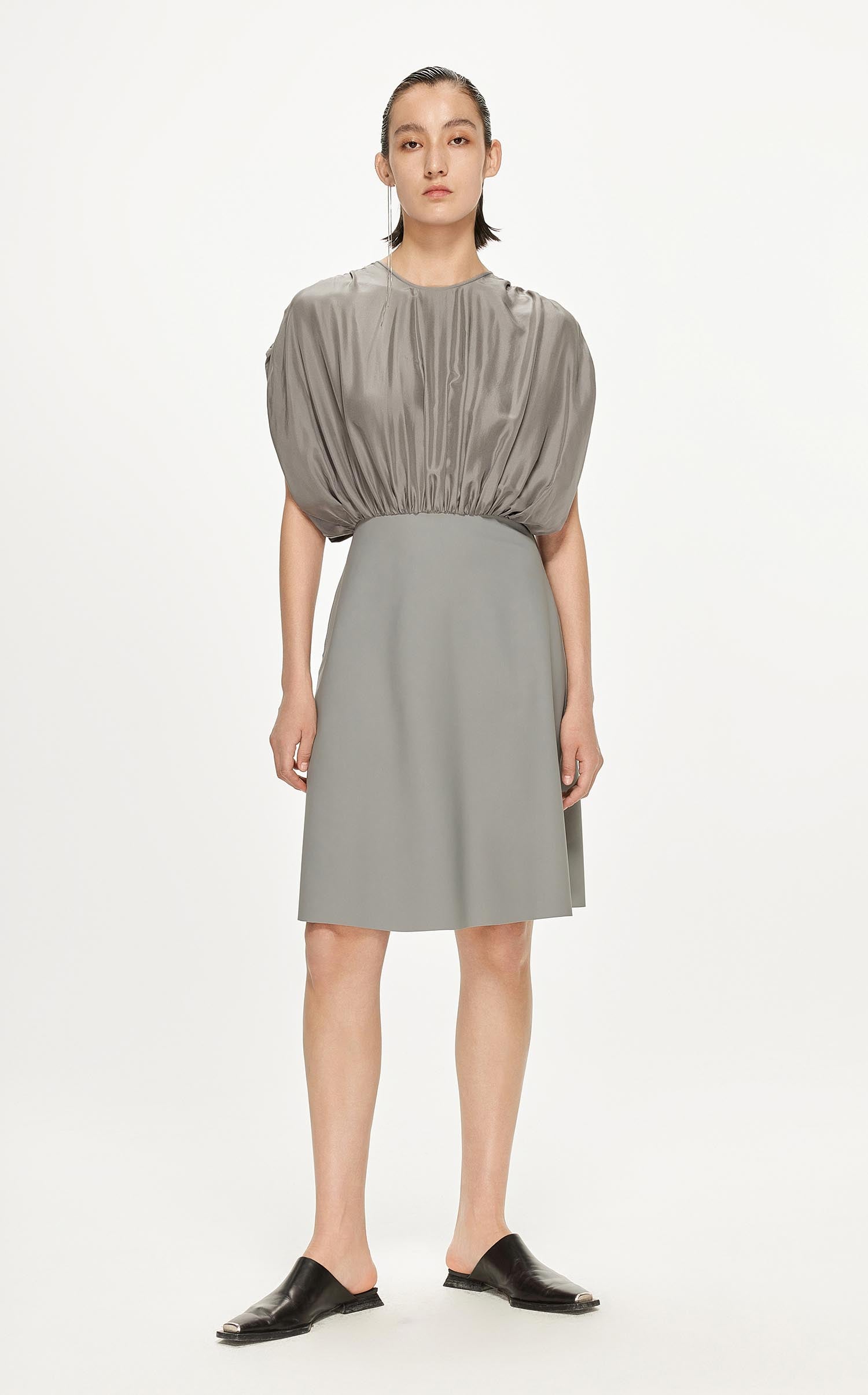 Dresses / JNBY Solid A-Line Sleeveless Dress Grey