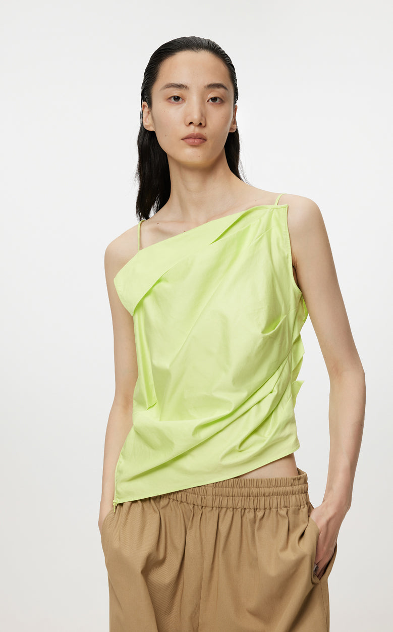 Vest / JNBY Pleated Sleeveless Irregular Suspenders£¨100% cotton£© Yellow