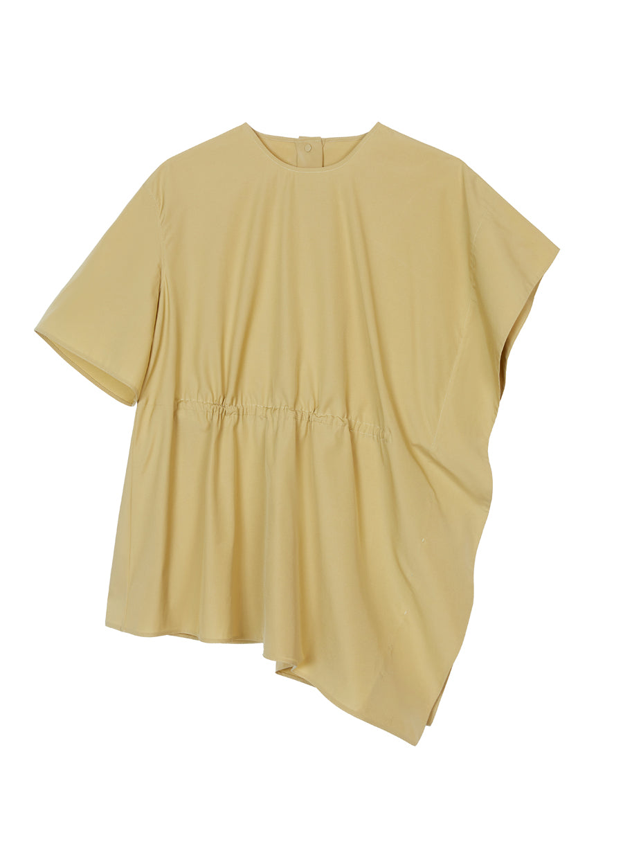 Shirt / JNBY Asymmetric Design Round Neck Short-sleeve Shirt(100% cotton)