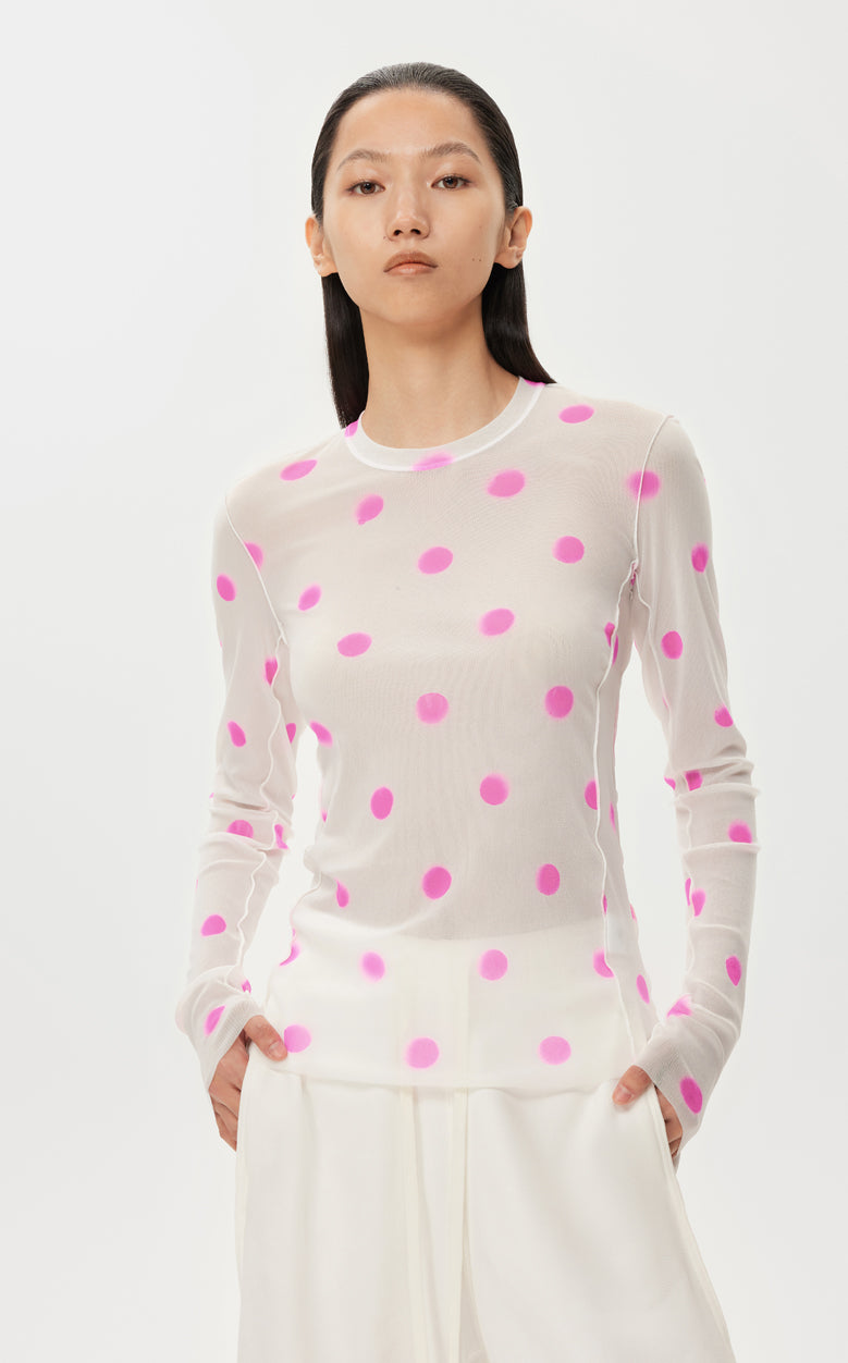 T-shirt / JNBY Polka dot Slim Fit T-shirt Pink