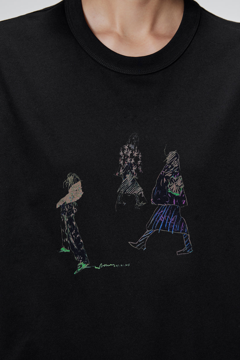T-shirt / JNBY Funny Illustration Printed Round Neck T-shirt