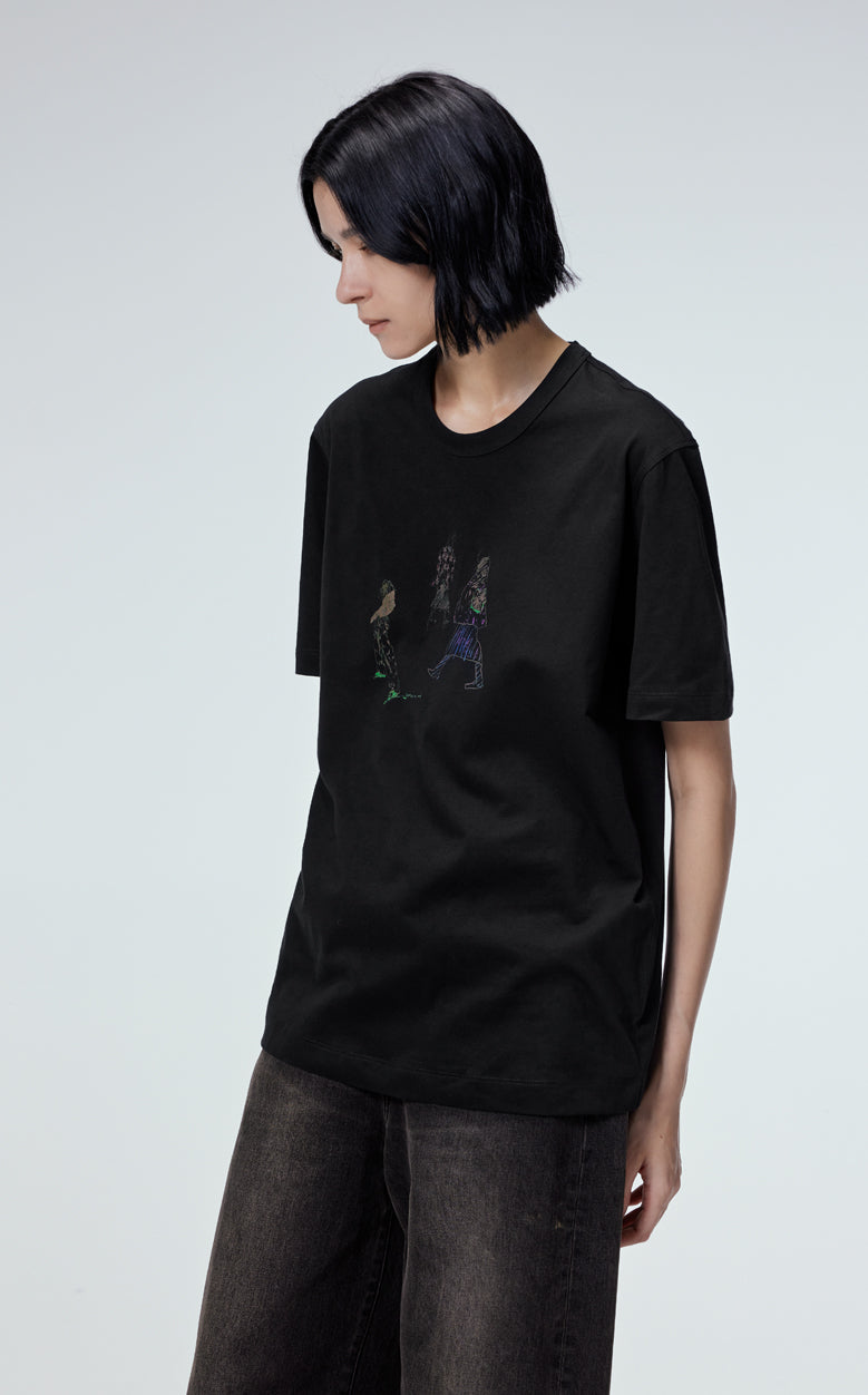 T-shirt / JNBY Funny Illustration Printed Round Neck T-shirt