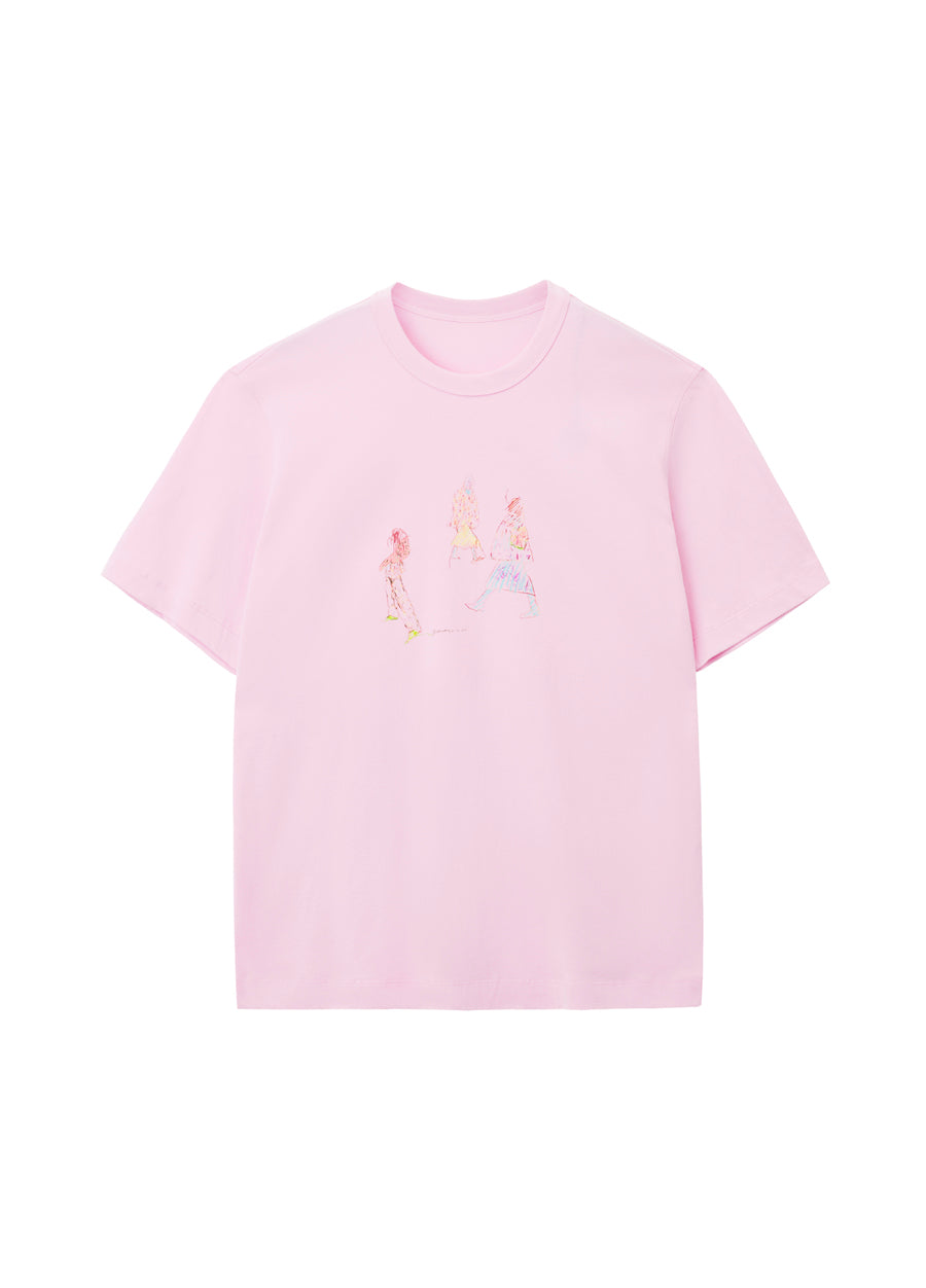 T-shirt / JNBY Funny Illustration Printed Round Neck T-shirt