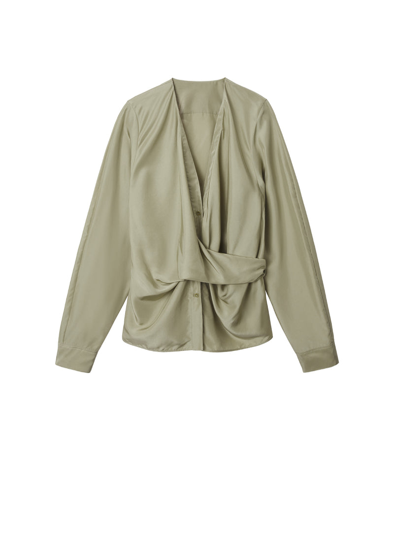 Shirt / JNBY Mulberry Silk V-neck Long-sleeved Shirt (100% Silk)