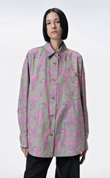 Shirt / JNBY Windblown Rabbit  Cotton Oversize Print Shirt(100% cotton)