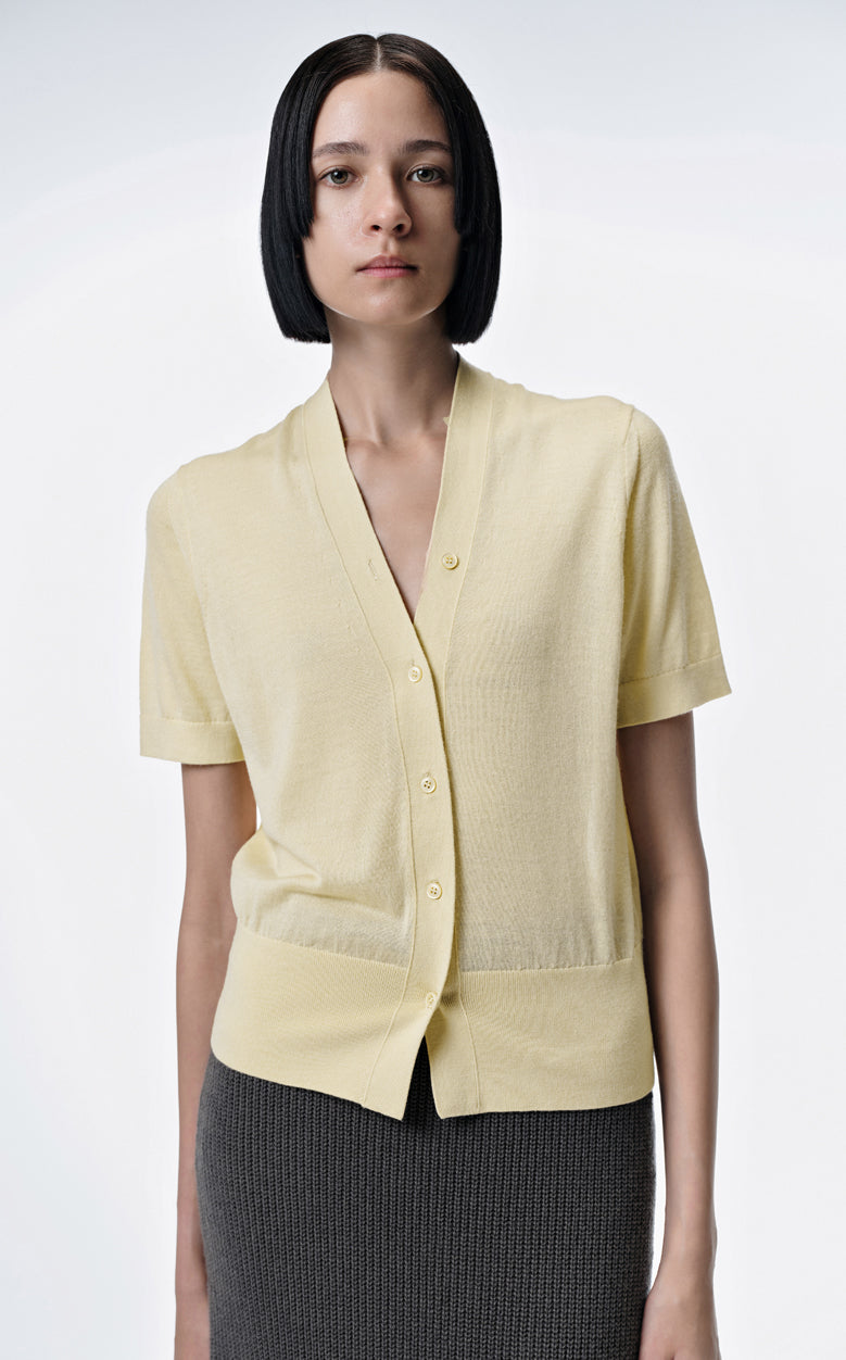 Sweater/JNBY Merino Wool Slim Fit V-Neck Knitted Sweater Yellow