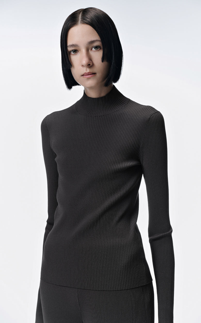 Sweater / JNBY Skin-friendly Breathable Slim Fit Half Turtleneck Sweater Grey