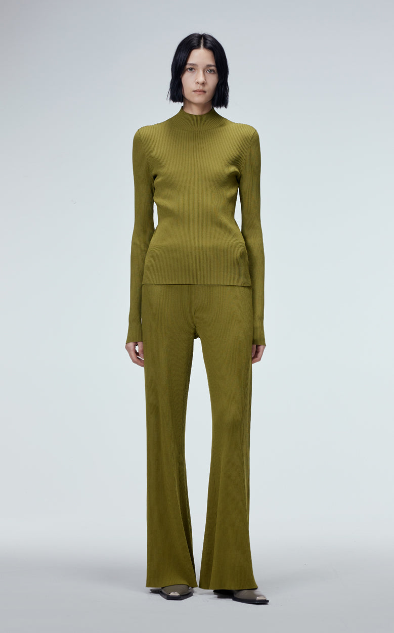 Sweater / JNBY Skin-friendly Breathable Slim Fit Half Turtleneck Sweater Green