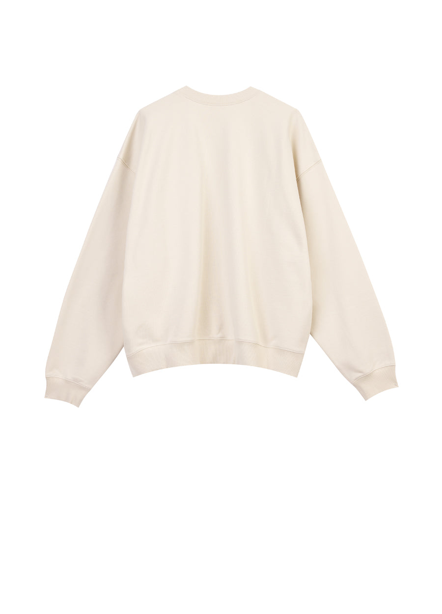 Sweatshirt / JNBY Windblown Rabbit Pattern Loose Fit Round Neck Long Sleeve Sweatshirt