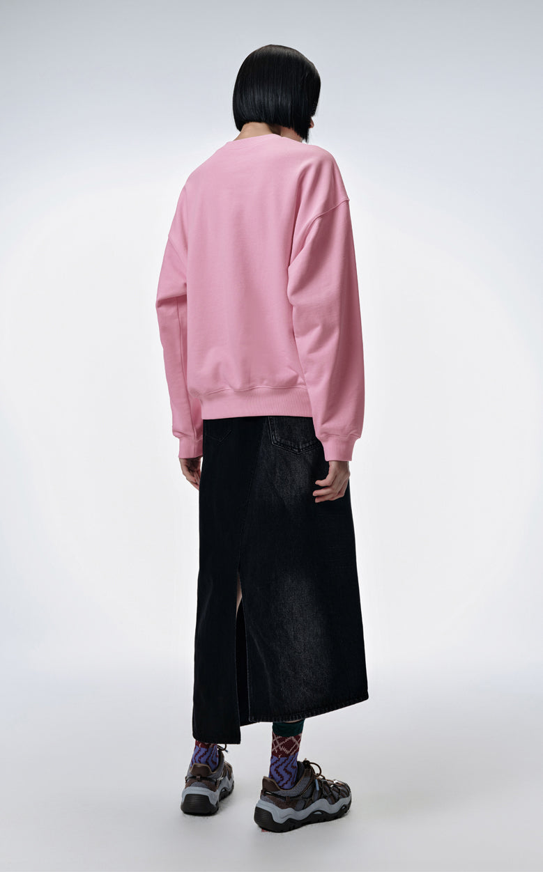 Sweatshirt / JNBY Windblown Rabbit Pattern Loose Fit Round Neck Long Sleeve Sweatshirt