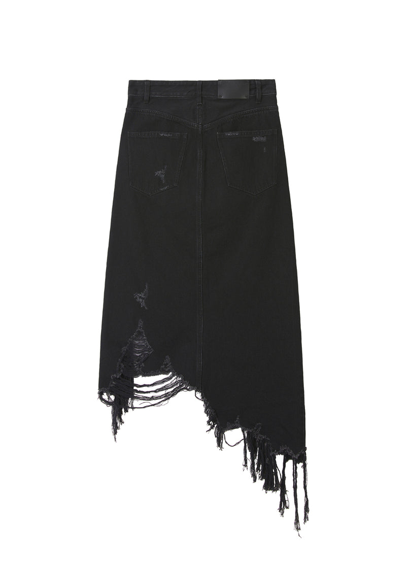 Skirt¡꨹JNBY Irregular Hem Denim Cotton Ripped Skirt