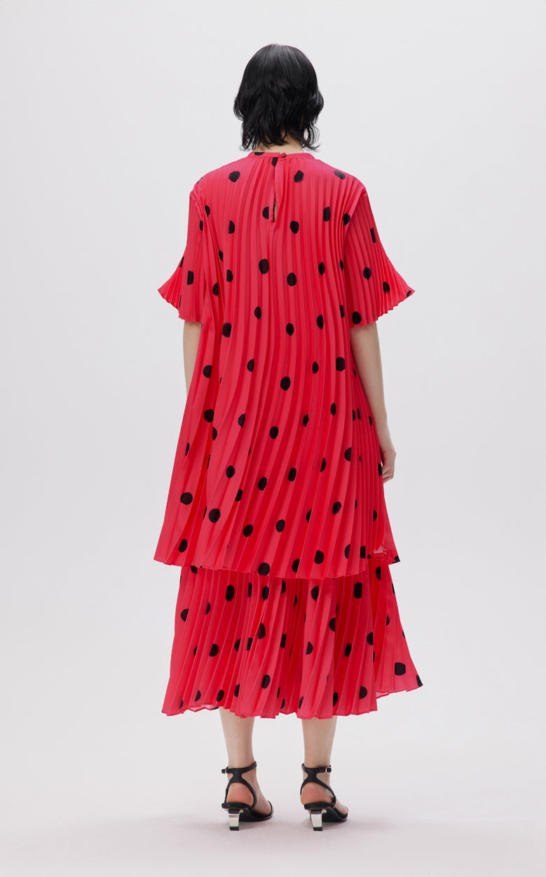Skirt / JNBY Embroidered Mesh Polka Dot A-line Pleated Skirt