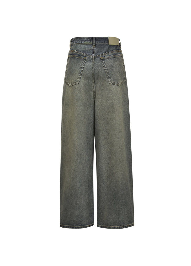 Pants / JNBY Cool Casual Washed Wide-leg Jeans(100% cotton)