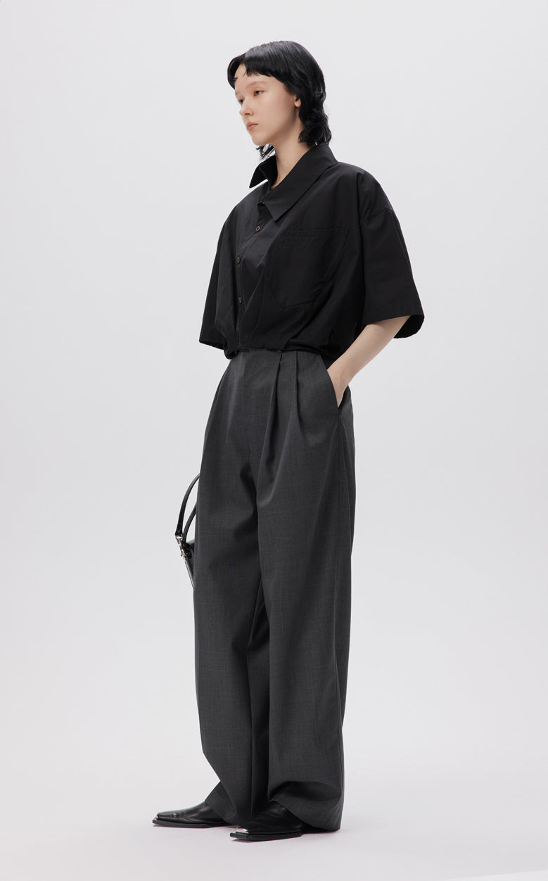 Pants / JNBY All-match Classic High-waist Straight-leg Loose Fit Pants