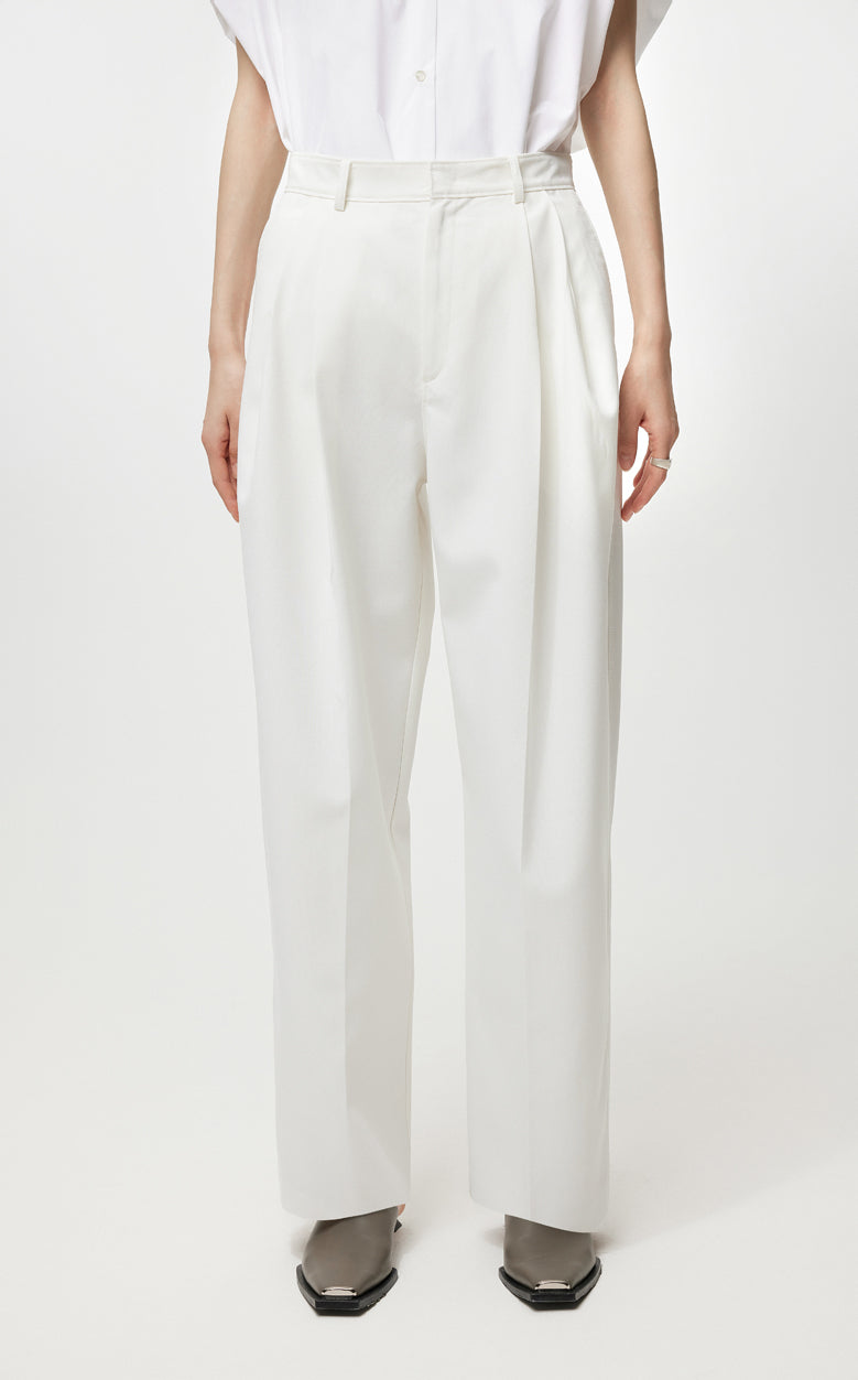 Pants / JNBY All-match Classic High-waist Straight-leg Loose Fit Pants White