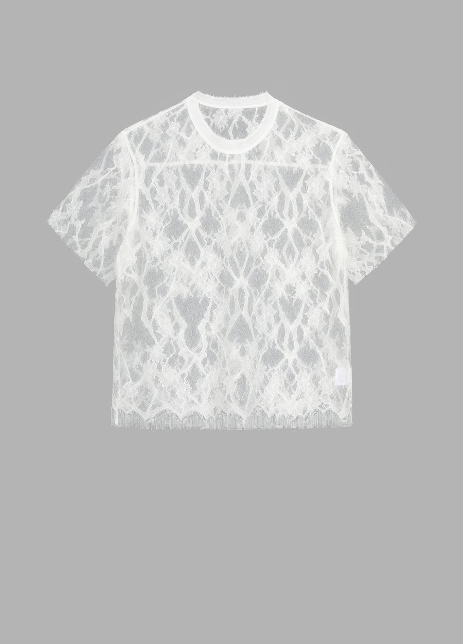 T-shirt / JNBY Round Neck Lace T-shirt White