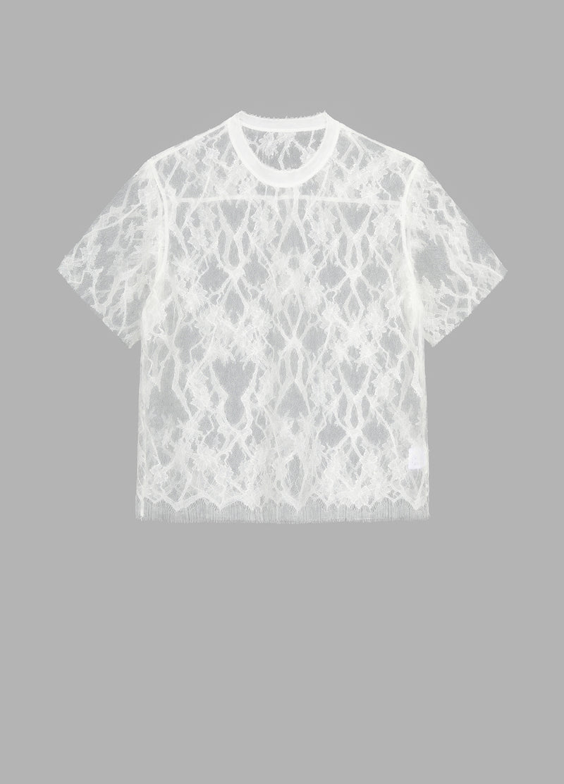 T-shirt / JNBY Round Neck Lace T-shirt White