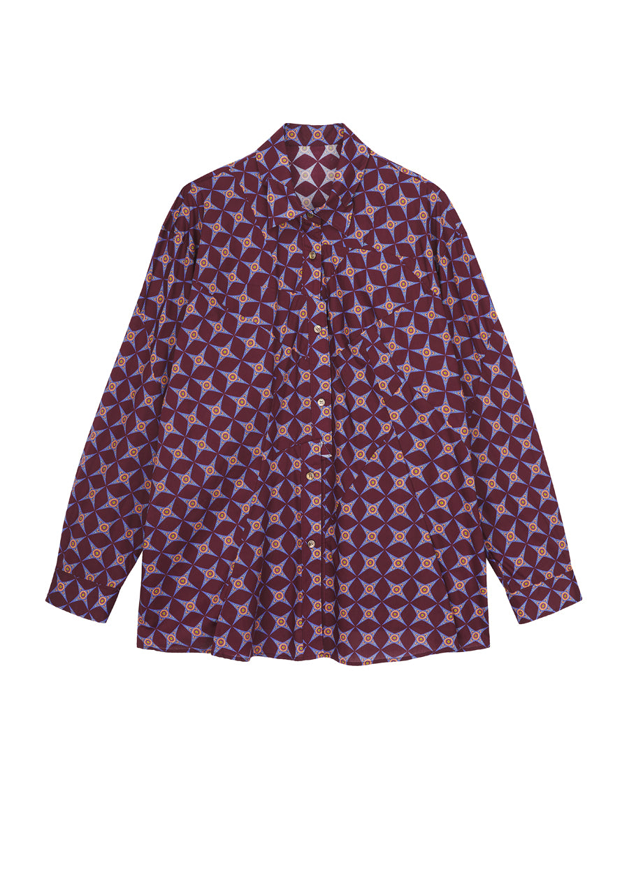 Shirt / JNBY Cotton Long-sleeved Shirt(100% cotton) Red