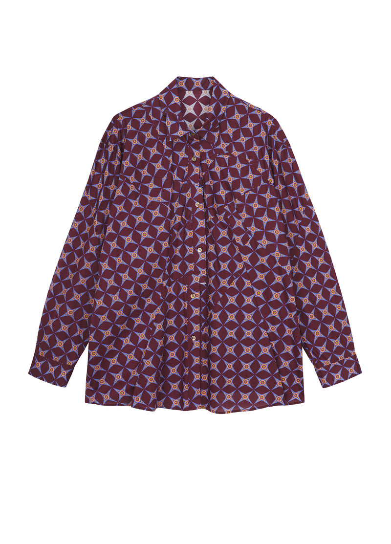 Shirt / JNBY Cotton Long-sleeved Shirt(100% cotton) Red