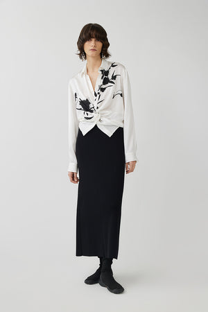 Shirt / JNBY Silk Long-sleeved Print Shirt(100% silk) White