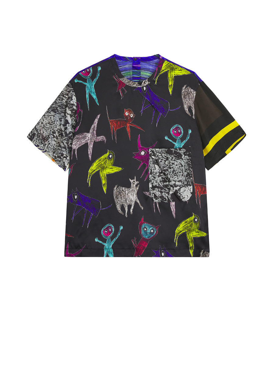 T-shirt / JNBY Silk Short-sleeved T-shirt Blue