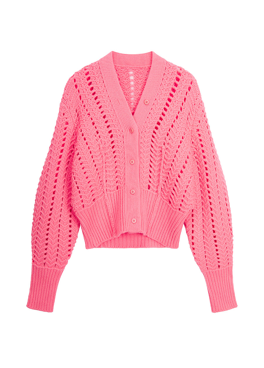Sweater / JNBY V-Neck Wool Cropped Sweater Pink
