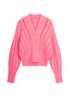 Sweater / JNBY V-Neck Wool Cropped Sweater Pink