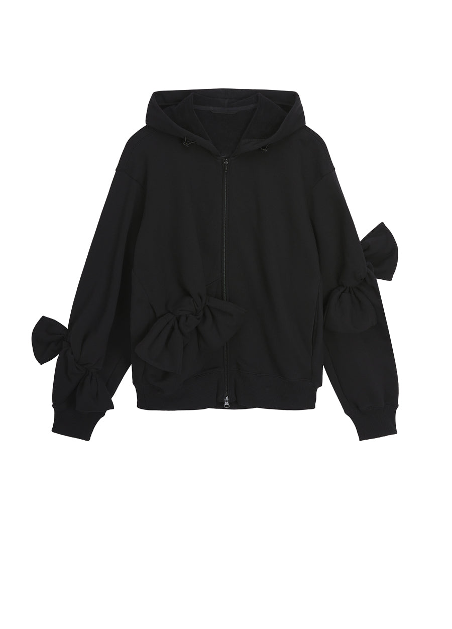 Sweatershirt / JNBY Playful  Three-Dimensional Bow-Knot Hooded Loose Fit Sweatershirt
