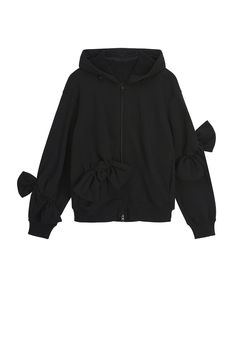 Sweatershirt / JNBY Playful  Three-Dimensional Bow-Knot Hooded Loose Fit Sweatershirt