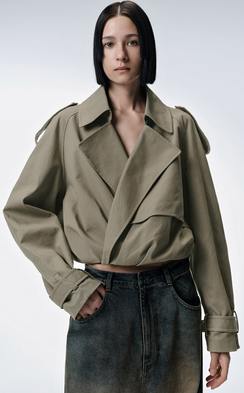 Jacket / JNBY Cotton Loose Fit Jacket Khaki