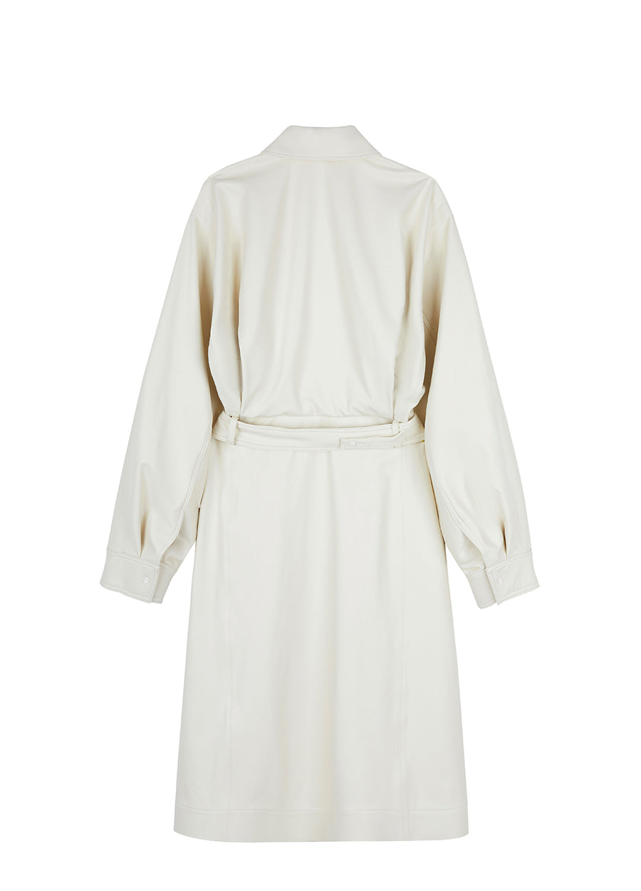 Coat / JNBY Polyurethane Leather Long Coat