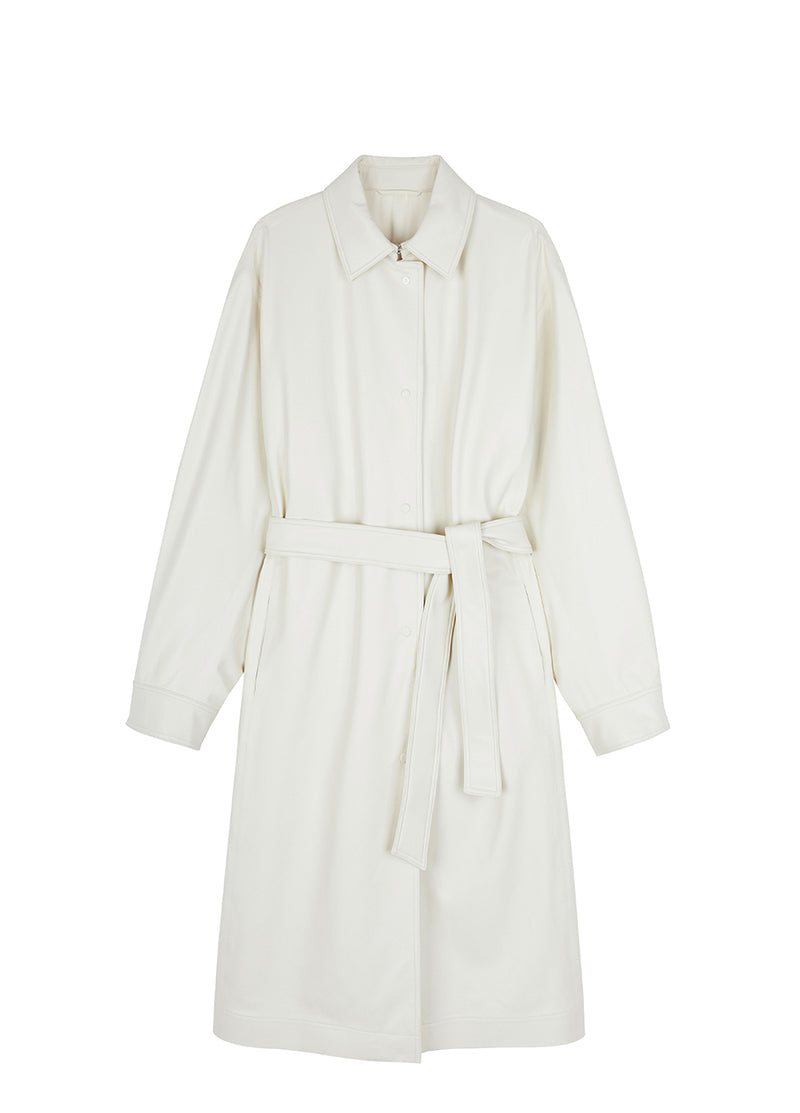 Coat / JNBY Polyurethane Leather Long Coat