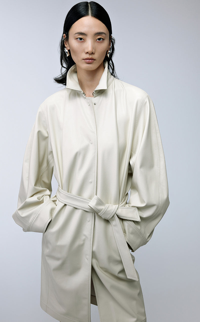 Coat / JNBY Polyurethane Leather Long Coat