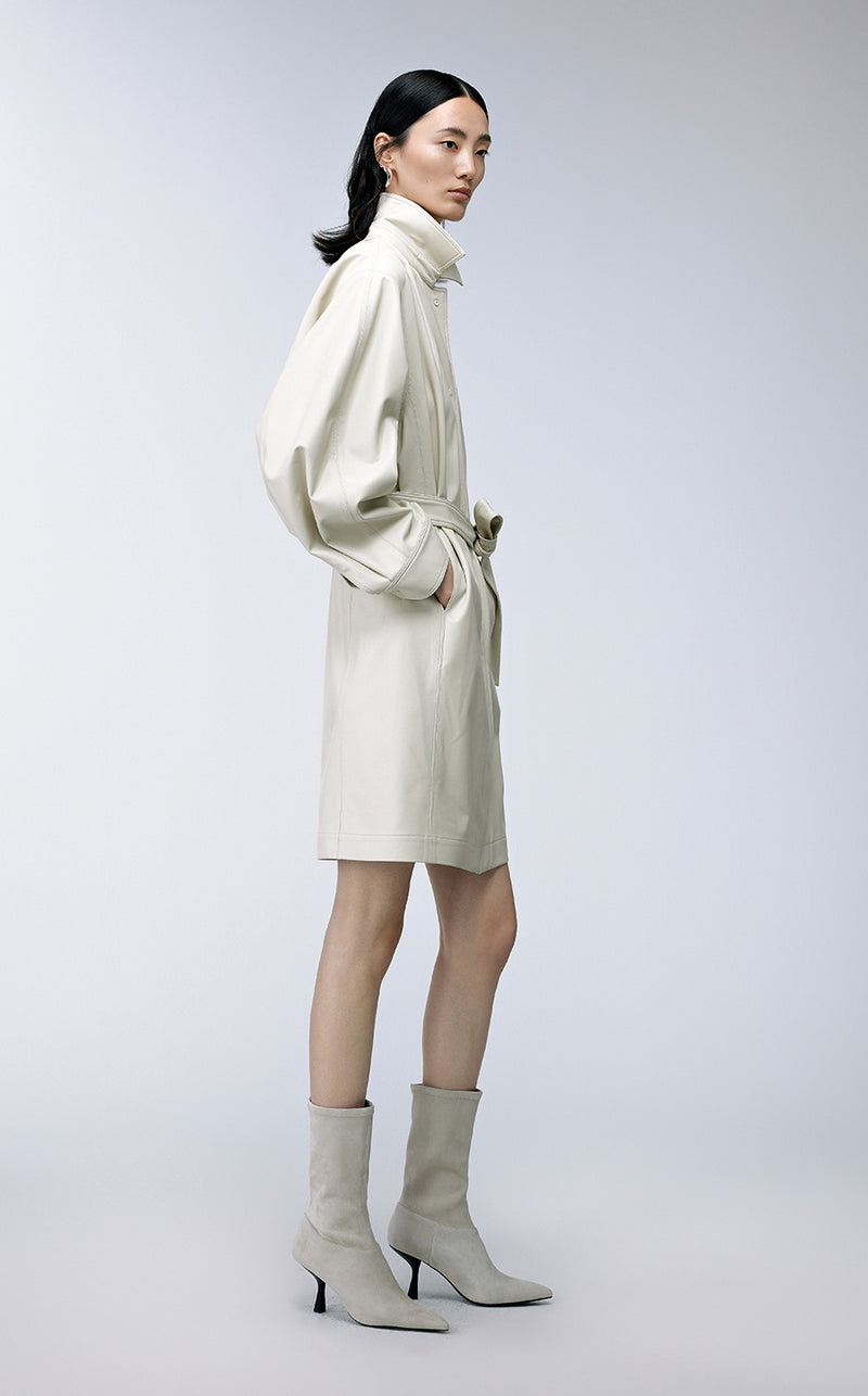 Coat / JNBY Polyurethane Leather Long Coat