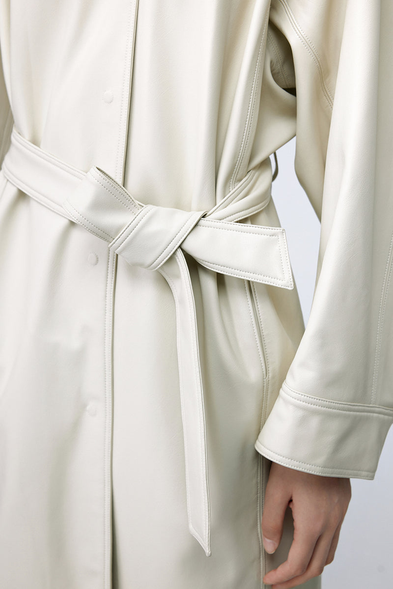 Coat / JNBY Polyurethane Leather Long Coat