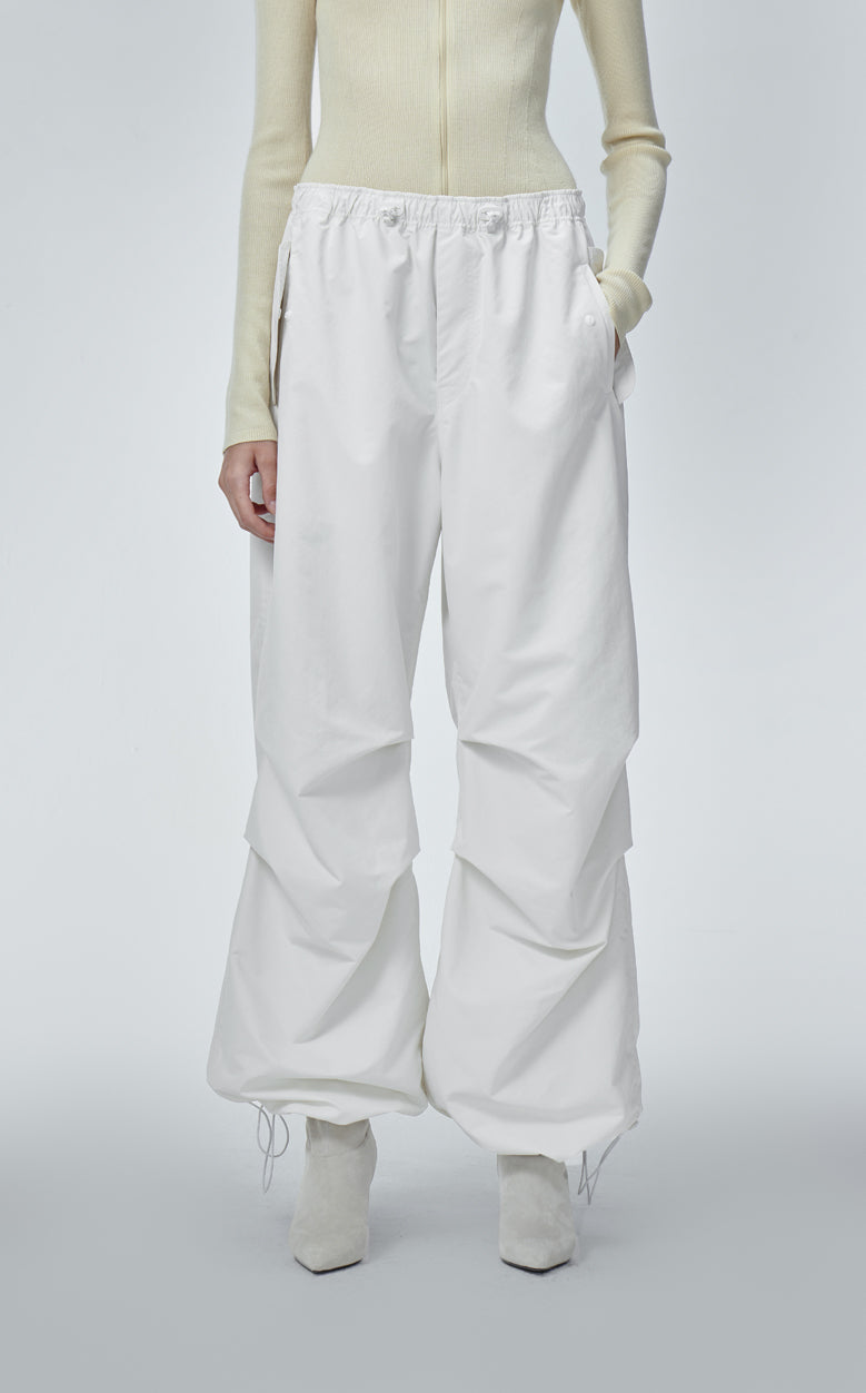 Pants / JNBY Elastic Waist Wide-Leg Pants White