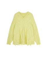 Sweater / JNBY Relaxed V-neck Sweater in Twist Knit