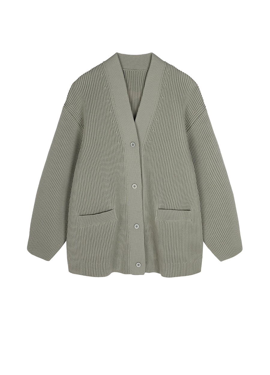 Sweater / JNBY Oversized V-neck Cardigan Gray