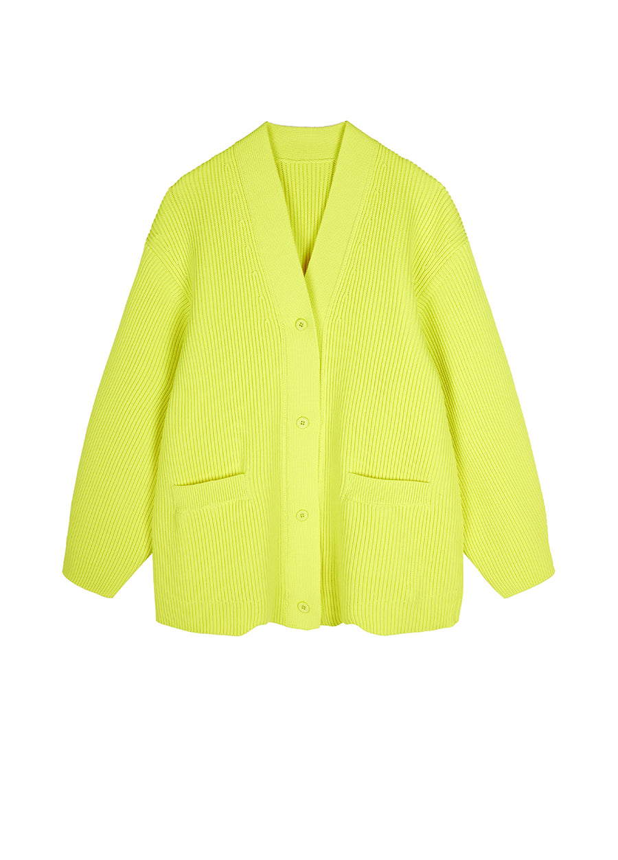 Sweater / JNBY Oversized V-neck Cardigan Yellow