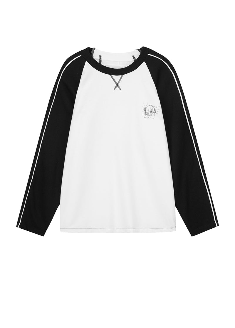 Sweatershirt / JNBY Raglan Sleeve Letter Print Cotton Sweatershirt White